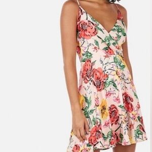 Express ruffle fit and flare floral dress